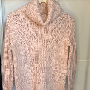 EUC Banana Republic XS Baby Pink Funnel Neck Sweater with Italian Yarn